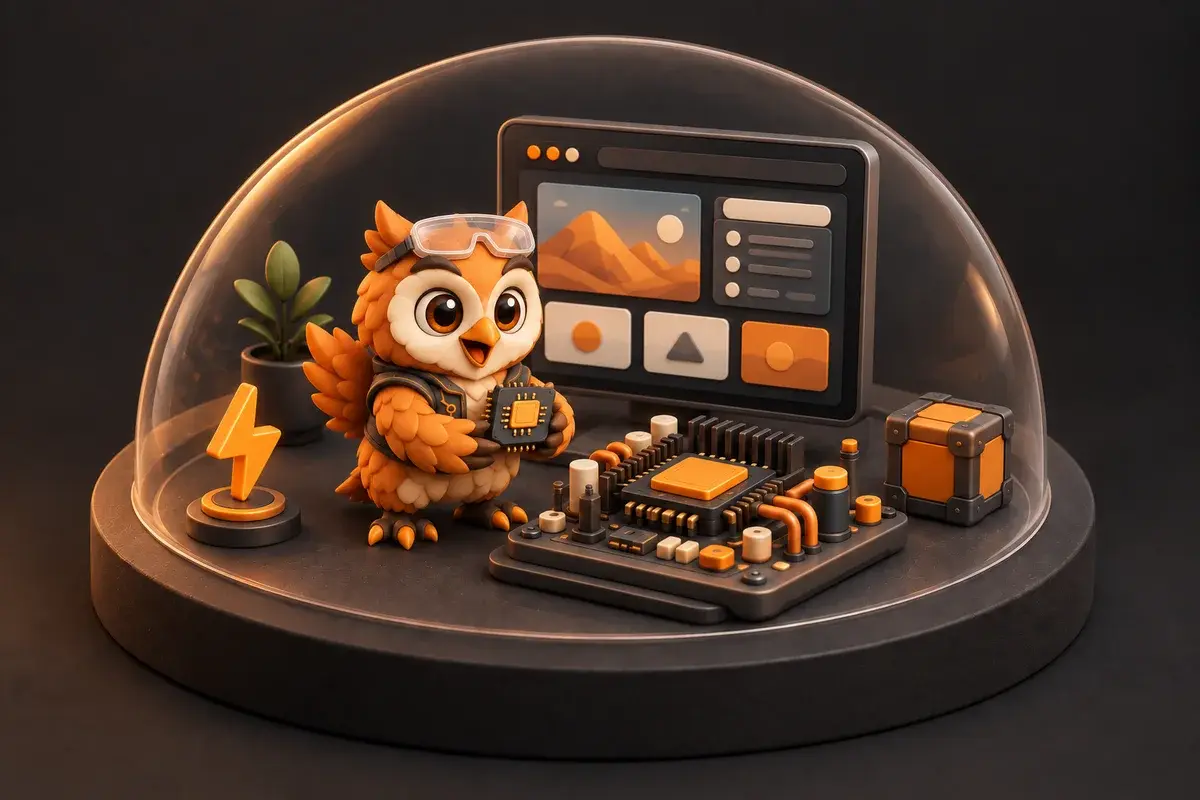 Miniatur-Browser mit lokaler Hardware für die KI-Verarbeitung.